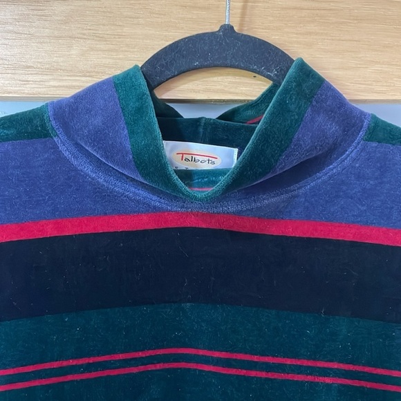 Talbots Petites Women’s Striped Top Velvet Sweater Mock Neck Long Sleeve Size P - Picture 4 of 9
